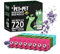 PET N PET 720 Count Biodegradable Poo Bags Dogs USDA Certified 41 percent Biobased 48 Thick Dog Poop Bags Rolls 9x13 Leak-Proof Scented