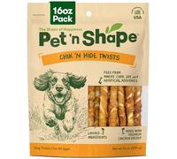 Pet 'n Shape Chicken Hide Twists - All Natural Dog Treats, Chicken, Small, 1 lb