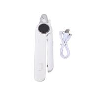 Pet Nail Clipper Grinder LED Light Quiet Dog Cat Trimmer Portable Dust Cover for Small Medium Large Dogs (White)