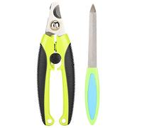 Pet Nail Clipper Scissors Grinder Kit Nonslip Handle Half Moon Shape Cutting Head Block Plate for Cats Dogs Plastic Metal 16x5x2cm 109g