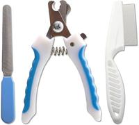 Pet Nail Clipper & Trimmers for Small Medium Large Breed Dog & Cat - Professional Grooming Tool Built-in Safety Guard, Non-Slip Handle and Bonus Nail File & Hair Comb Pet
