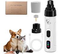 Pet Nail Grinder, Cordless Pet Nail Grinder, Low Noise Low Vibration, 3 Ports, Detachable Grinding Wheels, USB Charging, For Dogs Cats