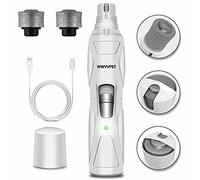 Pet Nail Grinder with LED Light & 2 Grinding Heads, 2-Speed Low Noise & More Powerful Dog Nail Grinder, Pet Nail Trimmer File, Painless Paw Claw Care, Quiet Toenail Grooming Tool for L/M/S Dogs/Cats