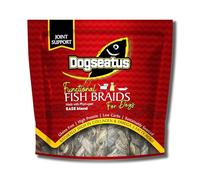 Pet Natural Dogseatus Fish Skin Braids Joint Support with Turmeric, Scutellaria & Boswellia 100% Natural, Omega 3 & Collagen Rich Chews Long-Lasting Rawhide Alternative 500g