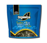Pet Natural Dogseatus Fish Skin Cubes Calming with Valerian, Skullcap & Passiflora 100% Natural, Omega 3 & Collagen Rich Chews Long-Lasting Rawhide Alternative 500g