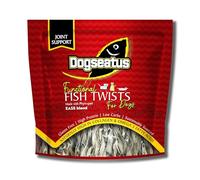 Pet Natural Dogseatus Fish Skin Twists Joint Support with Turmeric, Scutellaria & Boswellia 100% Natural, Omega 3 & Collagen Rich Chews Long-Lasting Rawhide Alternative 500g