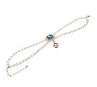 PET Necklace with Heart Pendant, Adjustable Faux Pearl Double Layer | Princess Inspired Dress up Accessory, White Finish, for Female Puppies and Breeds at Events