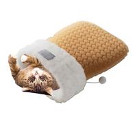 Pet Nest - Semien Closed Warming Sack, Soft Plush Sleeping Spot, Security Retreat, Provides Rest Cuddle Space for Kitten Home Travel Car, Faux Small Indoor Accessory