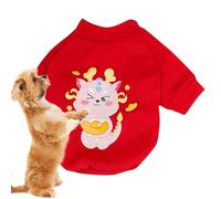 Pet New Year Clothes,Winter Kitten Clothing - Dog Cold Weather Coats With Dragon Pattern for Christmas Theme Party, Family Gathering