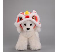 Pet New Year Tiger Hat Lion Dance Hat for Cats and Small Medium Dogs (M, B)