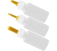 Pet Nurser Bottle 3-Pack, Hard Silicone Puppy Feeding Bottle for Newborn Kittens, Rabbits, Hamsters (4.72x1.57x1.57in)