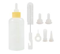Pet Nursing Bottle Kit, Kitten Feeding Bottle, 10.5x4x4cm 7 Pieces Set with Replacement Nipples, Complete Accessory for Supporting Proper Nourishment and Growth