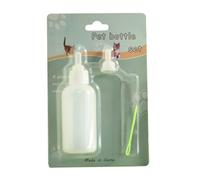 Pet Nursing Bottle Kits 4Pcs Set Silicone Nipple Cleaning Brush 2oz For Milk Feeding Bottles For Newborn Puppy Kitte