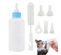 Pet Nursing Bottle Set - 7pcs Kitten Feeder, Pet Feeding Tools Soft Nipple Refillable Milk Bottle | Gentle Nursing Kit for Small newbrrn Pets Kittens Puppies Rabbits and Baby Animals