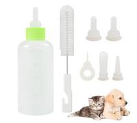 Pet Nursing Bottle Set - 7pcs Kitten Feeder, Pet Feeding Tools Soft Nipple Refillable Milk Bottle | Gentle Nursing Kit for Small newbrrn Pets Kittens Puppies Rabbits and Baby Animals