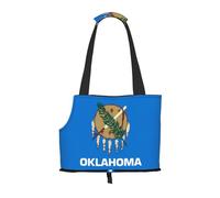 Pet-Oklahoma State Flag print portable bag, lightweight and breathable, suitable for taking small pets out.