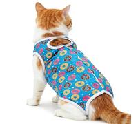 Pet Onesie - Spay Suit | Collar Alternative Recovery Wear, Soft Cotton Healing Suit Clothing, Scratch Prevention Abdominal Cover System, Fit Healing Wear for Feline Small Dog Indoor Use