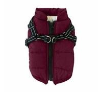 Pet Padded Warm Vest Dog Winter Jacket Waterproof Cold Weather Coats with Harness Built in,2 in 1 Dog Vest With Chest Strap Zipper For Small Medium Large Dogs
