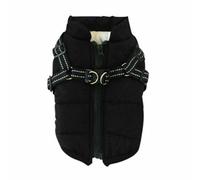 Pet Padded Warm Vest Dog Winter Jacket Waterproof Cold Weather Coats with Harness Built in,2 in 1 Dog Vest With Chest Strap Zipper For Small Medium Large Dogs