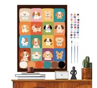 Pet Paint by Numbers - Dog Digital Oil Kit, Cat Themed Art Set | Complete Painting Kit with Quality Brushes, Creative Art Project for Beginner Adults Relaxation