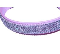 Pet Palace® "Pretty in Pink Leather Diamante Studded Dog Collar (Medium (12-15 inch neck)