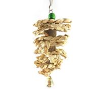 Pet Parrot Birds Natural Grass Woven Cuttlebone Toys Cuttlefish Bone Chewing Toy Hanging Cage Swing Climb Pendant Bird For Girls Boys Climbing Funny Bird Perches For Large Wide Wide Climbing With