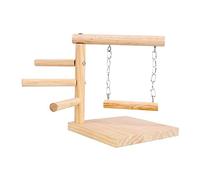 ＡＷＨＡＯ Pet Parrot Playstand, Parrot Play Stand Nest, Training Boredom Breaker Tabletop Bird Stand, Bird Playground for Cockatoo Lovebirds, Crude Wood