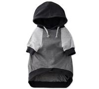 Pet Passion 100% Organic Cotton Rocky - The Comfy Dog Hoodie Pet Coat for Small, Medium and Large Dogs, Black Color Block, X-Small