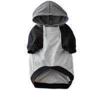 Pet Passion 100% Organic Cotton Rocky - The Comfy Dog Hoodie Pet Coat for Small, Medium and Large Dogs, Heather Gray Color Block, X-Small