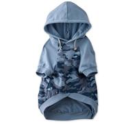 Pet Passion 100% Organic Cotton Rocky - The Comfy Dog Hoodie Pet Coat for Small, Medium and Large Dogs, Navy Half Camo, Small