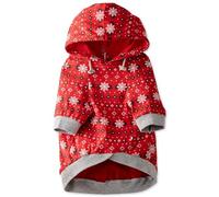 Pet Passion 100% Organic Cotton Rocky - The Comfy Dog Hoodie Pet Coat for Small, Medium and Large Dogs, Red Fair Isle, XX-Small