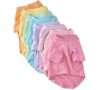 Pet Passion 8-Pack Short Sleeve Pet T-Shirt 100% Organic Cotton Tees Clothes for Small, Medium, Large Dogs | Toby II, Rainbow Pink, X-Large