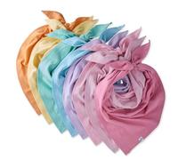Pet Passion Bandit - The PET Bandana, 8 Pack 100% Organic Cotton Pet Bandanas Clothes for Small, Medium, Large Dogs , Rainbow Pink, X-Small/Small