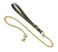 Pet Passion Links - The Saddle Stitch Vegan Leather Chain Dog Leash, 6 Ft., Durable Heavy Duty Pet Leash, for Small, Medium and Large Dogs , Scottish Olive, One Size