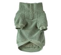 Pet Passion Luxe - The Recycled Sherpa Teddy Bear Sweatshirt Pet Pullover Henley for Small, Medium and Large Dogs , Sage, XX-Small