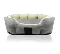 pet passion Mello-The Ultra Bolster Dog Bed with Removable Washable Pillow for All Pet Breeds, Ivory Tweed, Medium