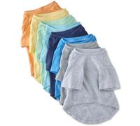 Pet Passion Multipack 100% Organic Cotton Dog Short Sleeve T-Shirt Pet Tees for All Breeds, Rainbow Blues, XX-Small