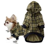 Pet Passion Rocky II - The Extra Comfy Hoodie, Organic Cotton and Recycled Poly Dog Hoodie Pet Coat Sweater for Small, Medium, Large Dogs , Olive Chesterfield Plaid, XX-Large