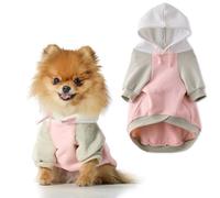 Pet Passion Rocky II - The Extra Comfy Hoodie, Organic Cotton and Recycled Poly Dog Hoodie Pet Coat Sweater for Small, Medium, Large Dogs , Pink Color Block, Medium