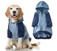 Pet Passion Rocky II - The Extra Comfy Hoodie, Organic Cotton and Recycled Poly Dog Hoodie Pet Coat Sweater for Small, Medium, Large Dogs , Navy Color Block, Large