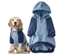 Pet Passion Rocky II - The Extra Comfy Hoodie, Organic Cotton and Recycled Poly Dog Hoodie Pet Coat Sweater for Small, Medium, Large Dogs , Navy Color Block, Medium