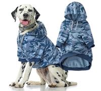 Pet Passion Rocky II - The Extra Comfy Hoodie, Organic Cotton and Recycled Poly Dog Hoodie Pet Coat Sweater for Small, Medium, Large Dogs , Navy Camo, Small
