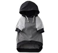 Pet Passion Rocky - The Orginal Lightweight Hooded TEE 100% Organic Cotton Dog Hoodie Pet Coat Sweater for Small, Medium, Large Dogs, Original Black Color Block, XX-Small (4-7 lbs)