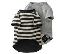 Pet Passion Rover - The Reversible Tee, 2 Pack Short Sleeve Pet T-Shirt 100% Organic Cotton Tees for Small, Medium, Large Dog Clothes , Black Sand, X-Large