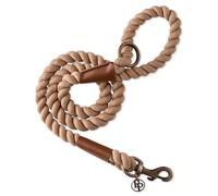 Pet Passion Rowan - The Twisted Rope Training Leash Cotton Durable Heavy Duty Leashes, 4 Ft. for Close Walks for Small, Medium, Large Dogs , Chestnut Heather