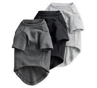 Pet Passion Toby II - The Perfect Tee, 3 Pack Short Sleeve Pet T-Shirt 100% Organic Cotton Tees Clothes for Small, Medium, Large Dogs , Gray Ombre, Large