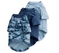 Pet Passion Toby II - The Perfect Tee, 3 Pack Short Sleeve Pet T-Shirt 100% Organic Cotton Tees Clothes for Small, Medium, Large Dogs , Navy Camo, Large (40-60 lbs)