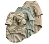 Pet Passion Toby II - The Perfect Tee, 3 Pack Short Sleeve Pet T-Shirt 100% Organic Cotton Tees Clothes for Small, Medium, Large Dogs , Sage Camo, Large