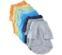 Pet Passion Toby II - The Perfect Tee, 8 Pack Short Sleeve Pet T-Shirt 100% Organic Cotton Tees Clothes for Small, Medium, Large Dogs , Rainbow Blue, X-Large