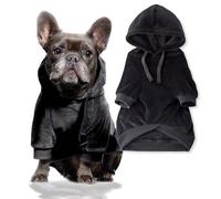 Pet Passion Velour Dog Pet Hoodie Coat for Small, Medium and Large Dogs, Black, XX-Small